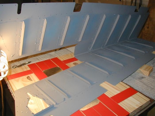 Left Elevator stiffeners riveted