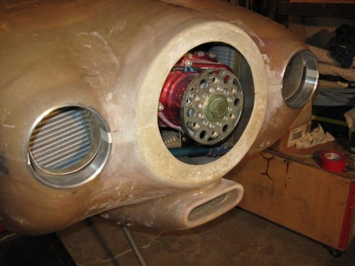 Rings and vent for oil cooler roughed in