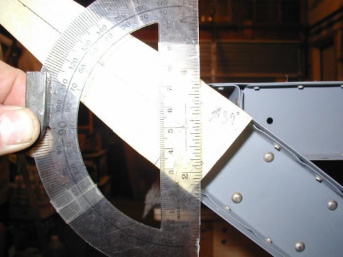 Maximum up travel is ~ 38 degrees