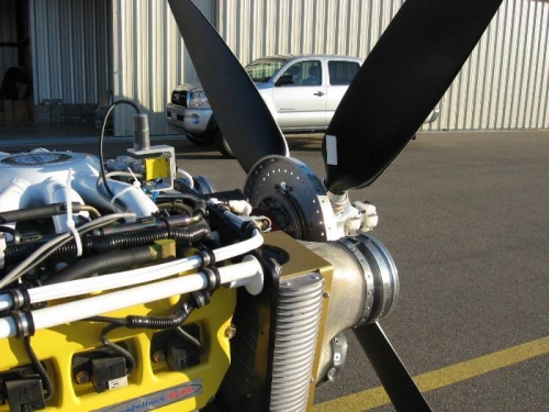 Prop balancer on special mount with reflective tape on the 