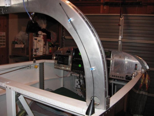 Antenna secured to Cabin Frame