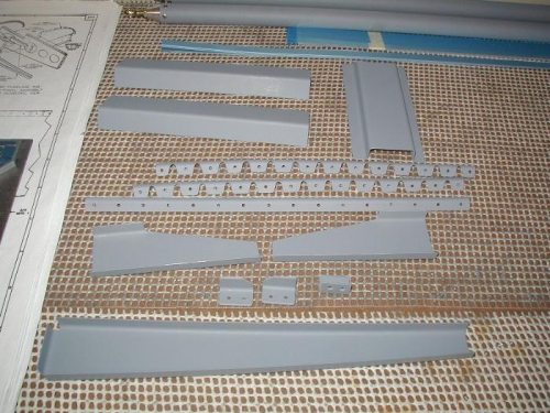 Some of the many parts deburred and primed