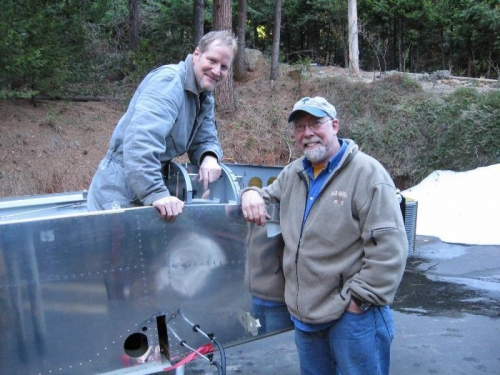 Grinning after successful engine start. (Mike S. on the right)