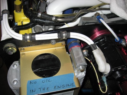 Connection to starter shown on lower right of picture