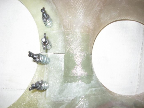 A view from inside at the right glass tab.  It will form to the top, but not stick with the wax there.