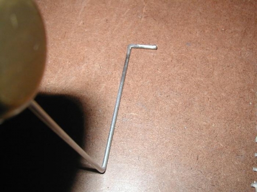 Welded 3/4 inch section onto float wire