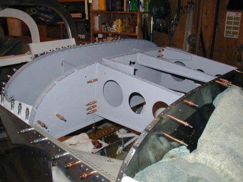 Upper fuse sub-assembly (forward skin has already been fitted and removed at this point)