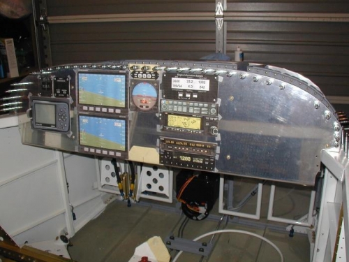 The panel mocked up with photos of the instruments (note the EIS now above the Garmin 340)