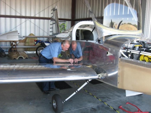 Dan looking at the wing root