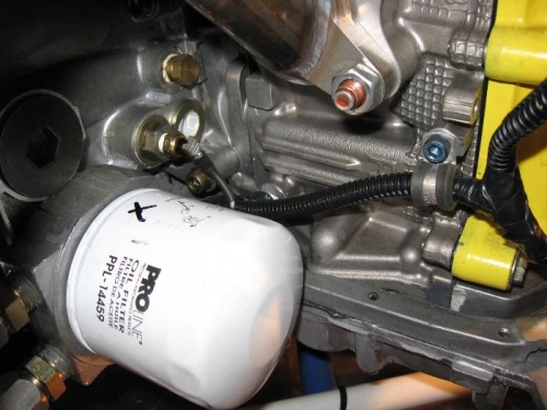 Another view of Oil Temp wire loom