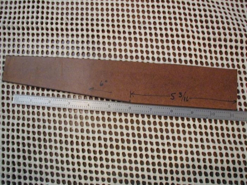 Template used for 6 degree bend