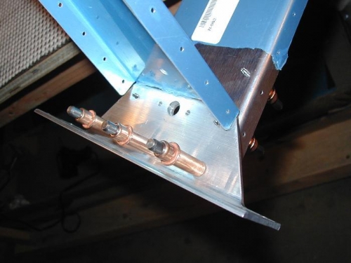 3/8 hole in bottom rib and rudder horn match drilled