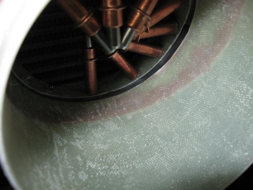 A view of the seal from inside the vent