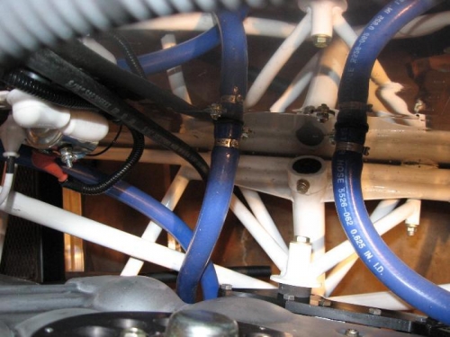 Heater hoses connected