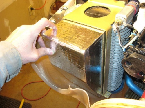 A view of the mold in place on the right