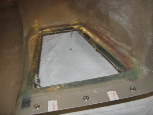 A view of the right side curing with 3 layers of cloth.