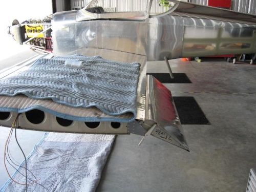 Aileron set in place to prep for installing stops