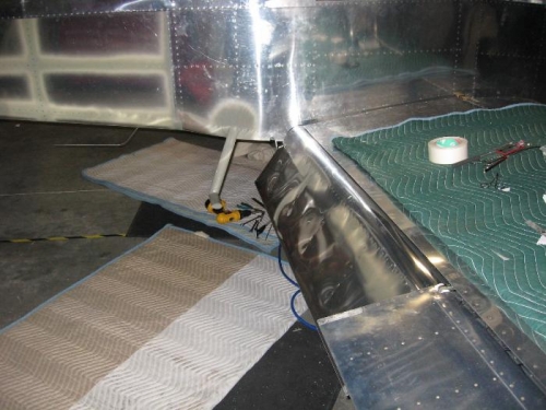 Right flap in the down position