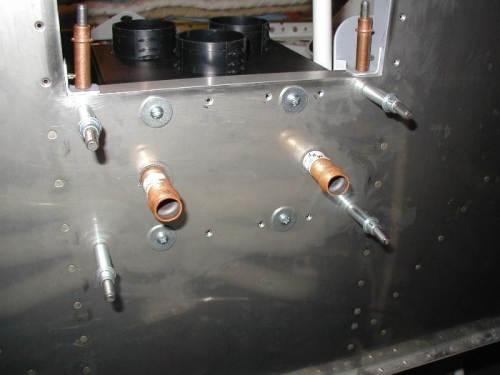 Heater tubes punched through the firewall