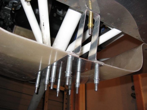 The plate and the stand-off held with clecos