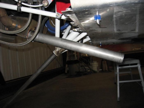 Muffler and tail pipe installed