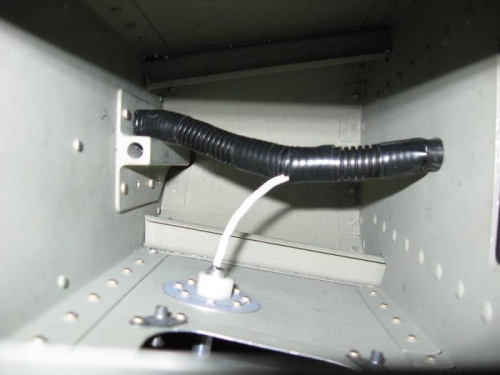 Looking down into the tail cone at the OAT probe