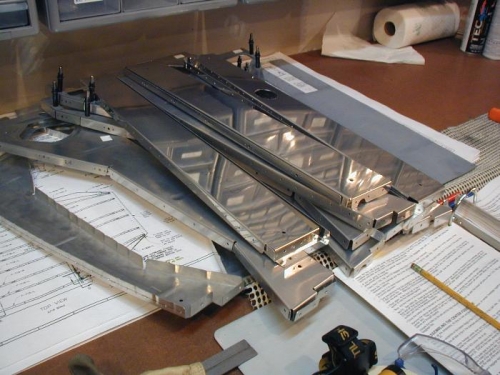 Seat and baggage ribs almost ready for primer