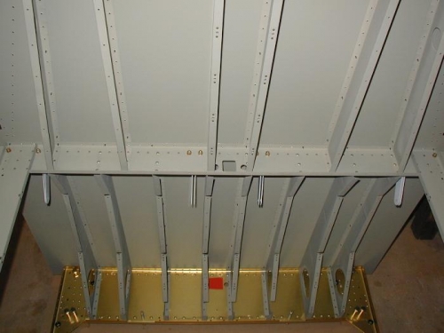 Bottom skin cleco-ed ready for riveting