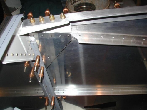 F-717 Lower Longeron bolted to steel firewall flange