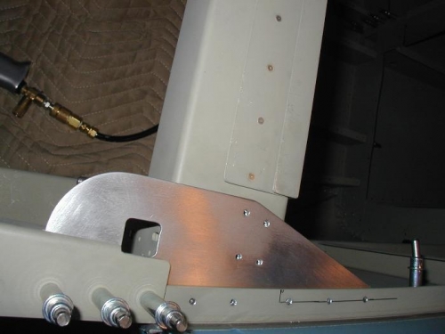 F-757 L fitted and drilled to F-721B, F-705 and the longeron