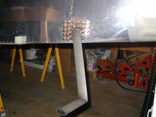 Left side step drilled to skin and F-724