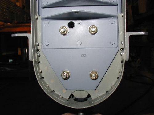 Hole for wire routing to strobe/tail lights in rudder bottom