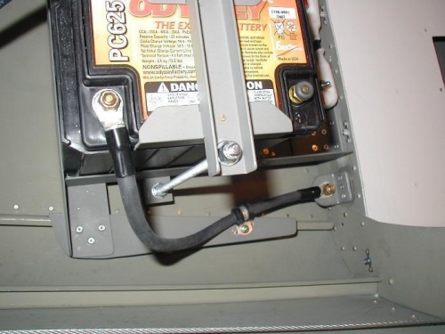 Engine battery (minus) cable attached