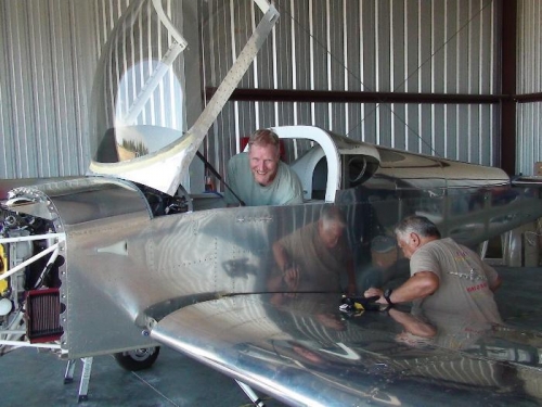 Me and Richmond tightening bolts with Lee (taking photos and) supervising