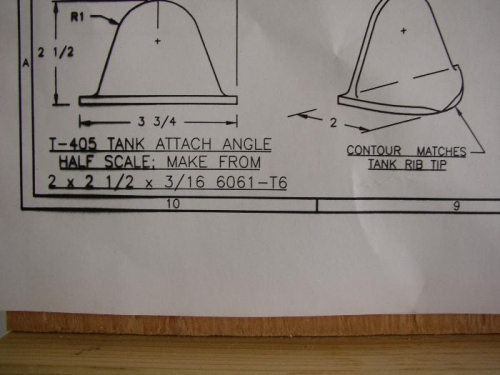 Drawing for the Fuel Tank Attach Angle