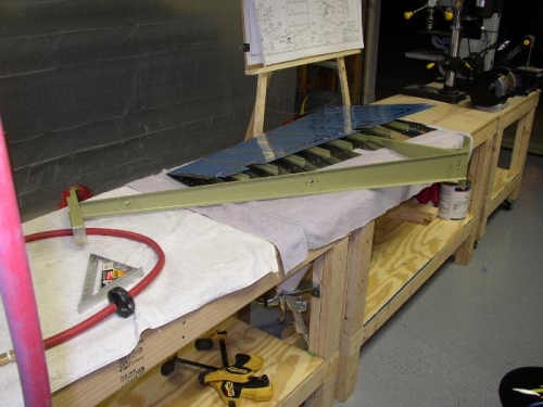 Rudder skeleton completed and ready for insertion in the skin