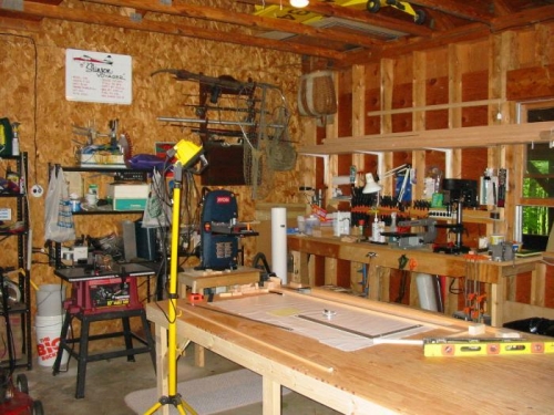 Table Saw, Band Saw, Drill Press and Stinson Photograph