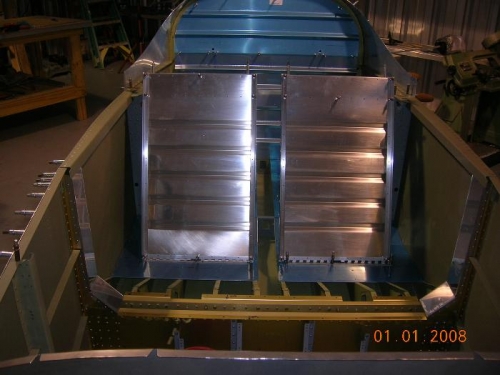 Seat backs set in place