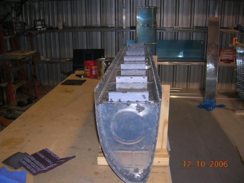 Left tank after baffle installation