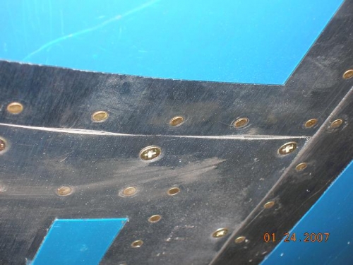 Tank skin to top skin joint.  Not as good as the left one.