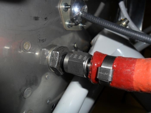 Fuel line and throttle cable