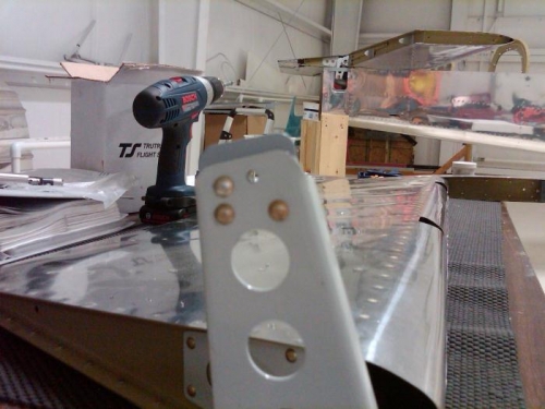 Elevator horn doubler in fitted in place