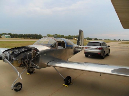 Chocked and tied down for first start attempt