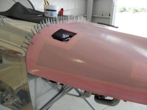 Upper cowl drilled for initial fit