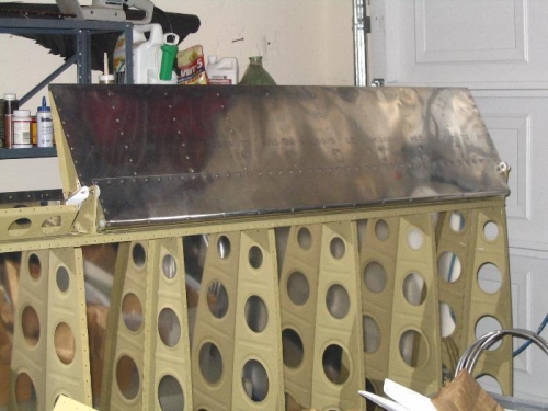 Aileron temporarily installed on right wing