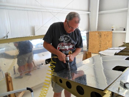 Dan getting ready to shoot some rivets
