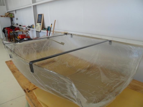 Canopy is marked and ready to start fitting to frame