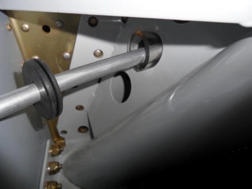 Tubing routed through gear mount