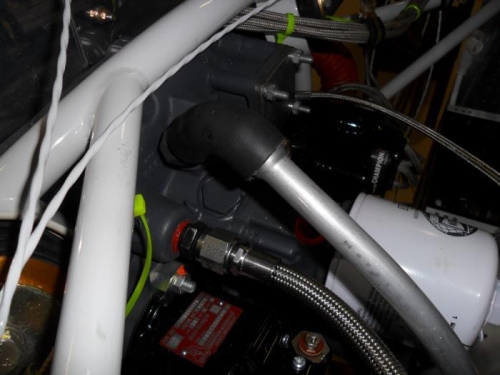 Top of installed line, without clamps in place