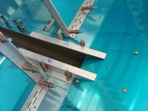 Tunnel brackets in place, ready for drilling